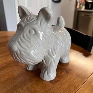 Gray Ceramic Dog Figurine